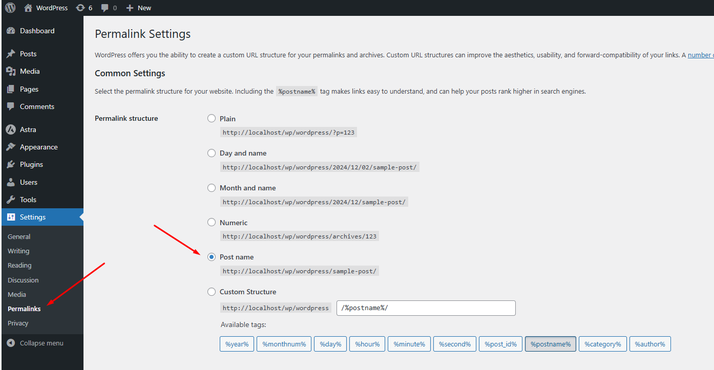 optimize permalink structure