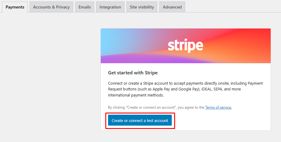 create or connect an account