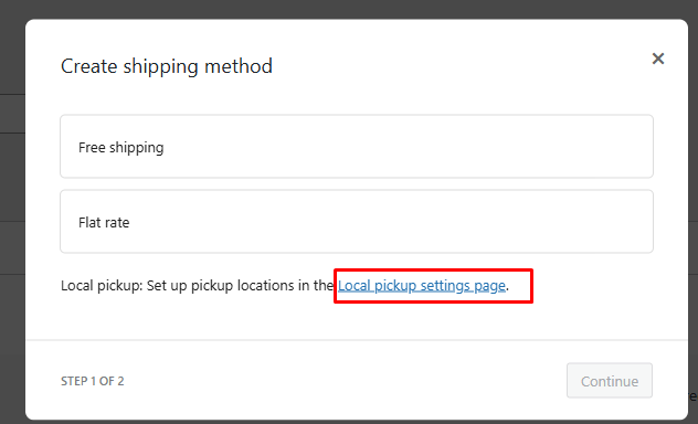 local pickup settings 