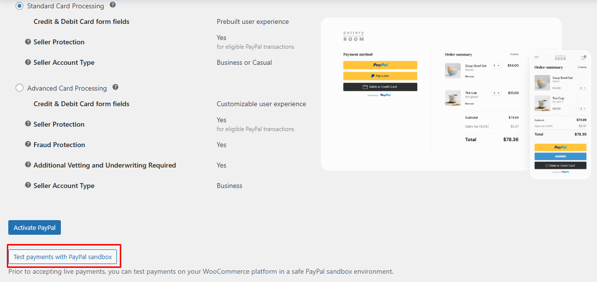 test payment with paypal sandbox